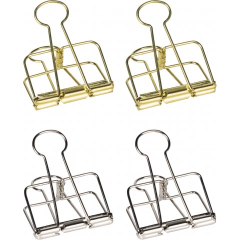 Clips de alambre b = 50 mm, 4 piezas, oro/plata