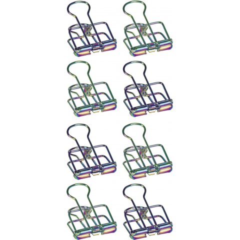 Wire Clips b = 19 mm, 8 pezzi, iridescente arcobaleno