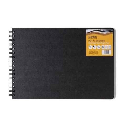 Libro acquerello bianco mare Copertina rigida bianca 220 g/m². liscio, 155x210 mm, DIN A5 QF, 20 fogli/40 S, a spirale