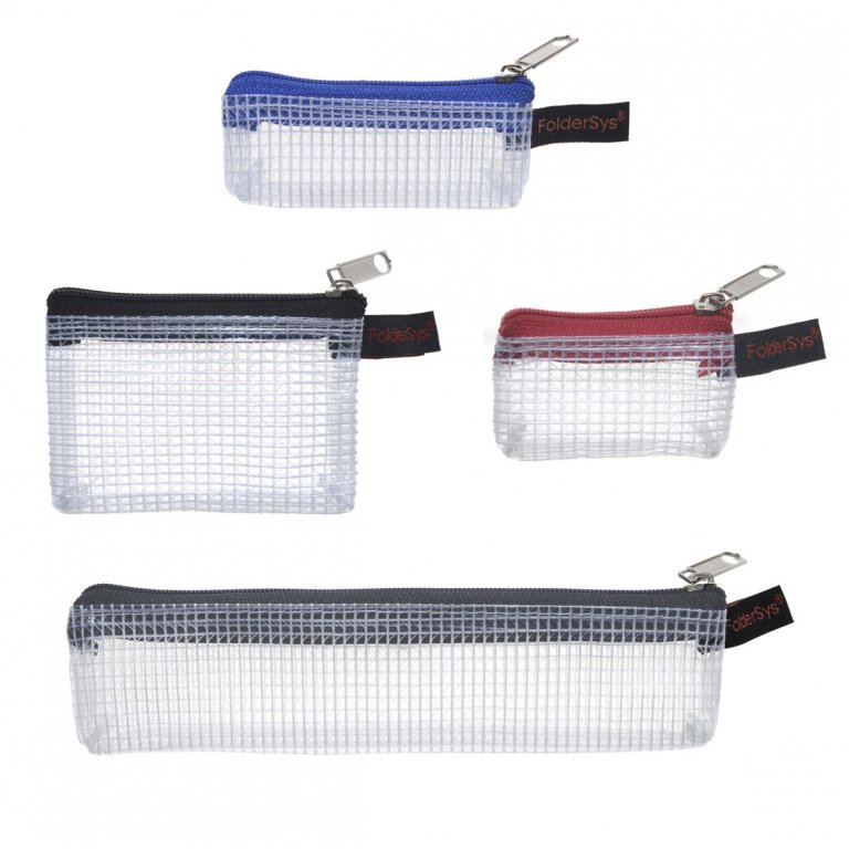 Zippered bags, transparent, mini. set