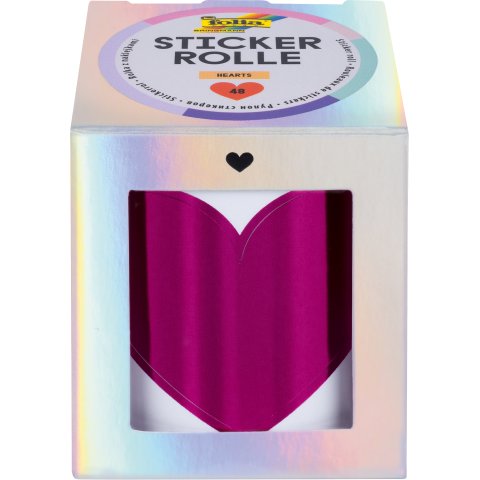 Confezione di adesivi, rotolo 3 m, 48 pezzi, Hotfoil, cuori