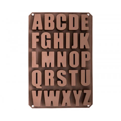 Soap Mould, silicone 220 x 330 mm, up to max. 230°C, letters: A - Z