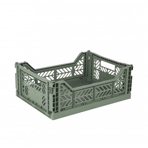Aykasa Klappkiste, Midi 40 x 30 x 14 cm, PP, almond green
