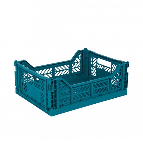 Aykasa Klappkiste, Midi 40 x 30 x 14 cm, PP, peacock green