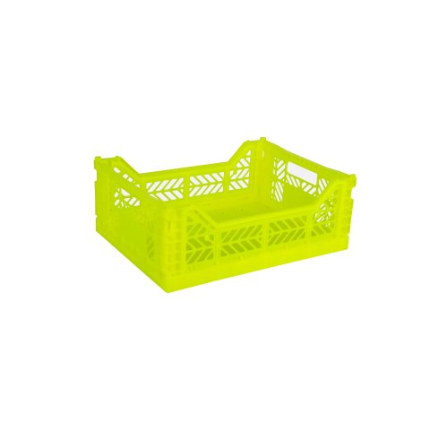 Aykasa Klappkiste, Midi 40 x 30 x 14 cm, PP, neon yellow
