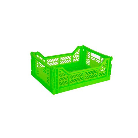 Aykasa Klappkiste, Midi 40 x 30 x 14 cm, PP, neon green
