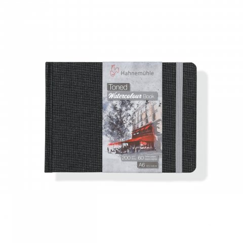 Hahnemühle watercolour scetchbook gray, 200 g/m², 148x105mm, DINA6, lf, 30shts/60pgs