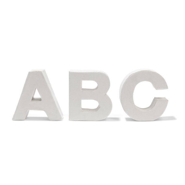 Cardboard lettering, small, white