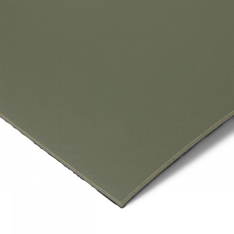 Muestra de color del tablero DIN A6 Linóleo de mesa, 2 mm, 4184 verde pantano
