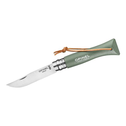 Opinel Taschenmesser farbig Edelstahl Nr. 06 Buchenholz, rostfrei, Klinge 72 mm, salbei