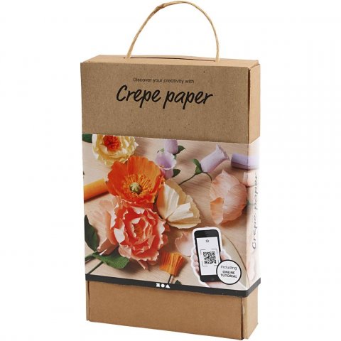 DIY set, crepe paper flowers incl. 8 crepe paper rolls, accessories, basic