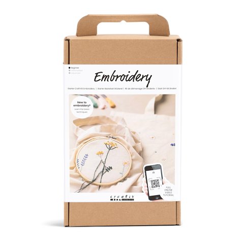 DIY Set, Embroidery incl. thread, embroidery ring + accessories, flowers