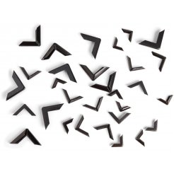 Book corner protectors, angular shaped, black