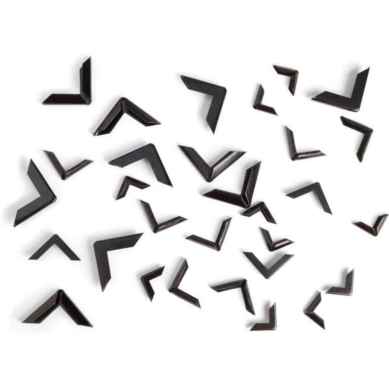 Book corner protectors, angular shaped, black