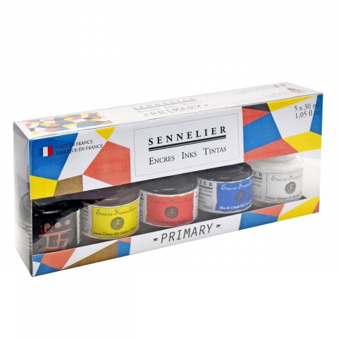 Sennelier Schellacktuschen Set Primärfarben, 5 x 30 ml