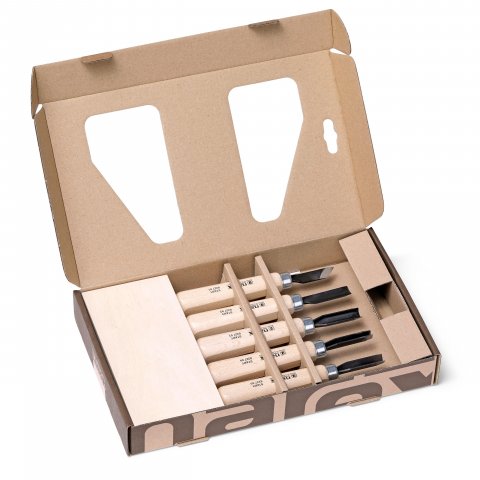 Carving tool set 5-piece, blade length 50 mm