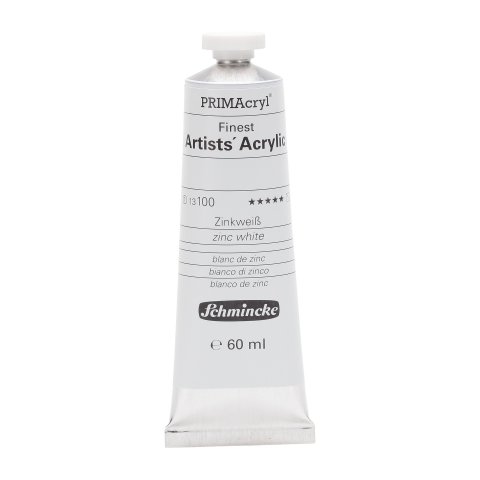 Schmincke Acrylfarbe Primacryl Metalltube 60 ml, Zinkweiß (100)
