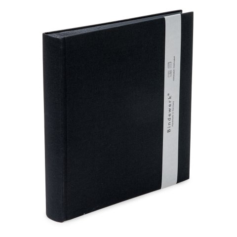 Bindewerk Fotoalbum klassisch Leinen medium innen schwarz, 23 x 24,5 cm, 30 Bl./60 S., schwarz