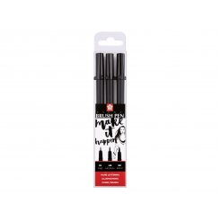 Sakura Pigma brush pen set, set of 3, black fine, medium, wide)