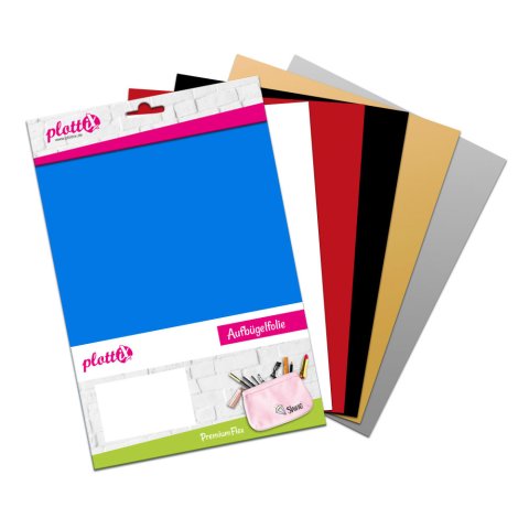 plottiX Thermal Transfer Ribbon PremiumFlex Set 20 x 30 cm, thin and flexible, set 1 with 6 colors