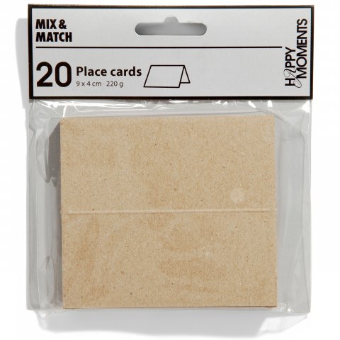 Platzkarten 220 g/m², 9 x 4 cm, 20 St, klappbar, kraftpapier
