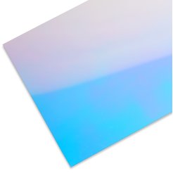 Polistirene specchiante, colorato, liscio, azzurro/rosa iridescente 1 x 250 x 500 mm