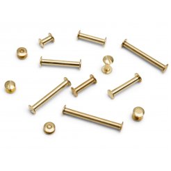 Bookbinding screws, standard, brass-plated