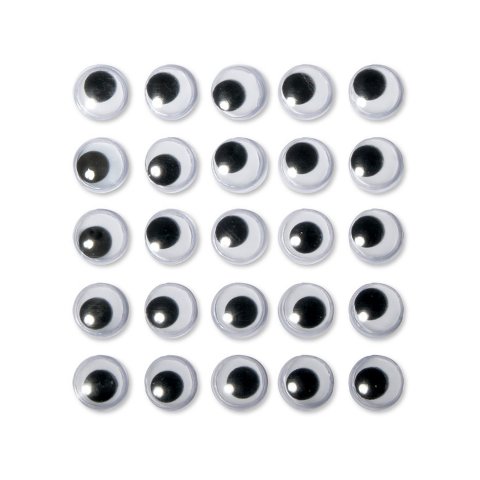 Wackelaugen, selbstklebend ø 10 mm, 24 Stück