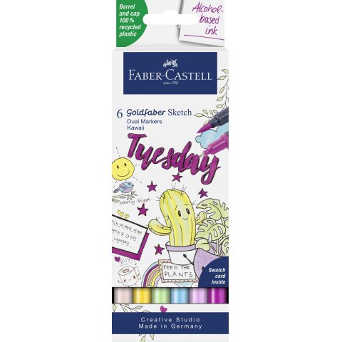 Faber-Castell Sketch Marker Set 6 brush pens, Kawaii