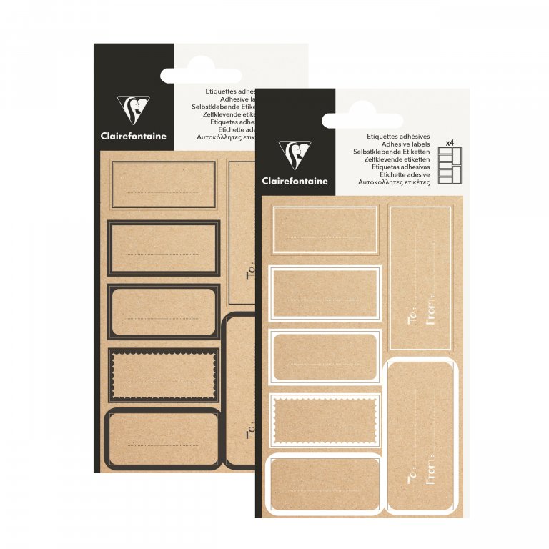 Clairefontaine Etiketten Aufkleber Kraftpapier