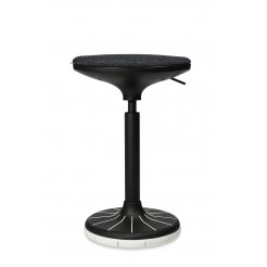 Wagner Stehhocker, W3-3D, 570-790 x 380 x 270 mm, Sitz schwarz, Fuß weiß