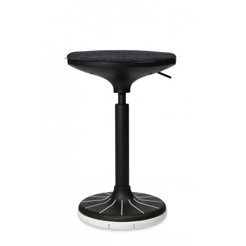 Sgabello Wagner, W3-3D 570-790 x 380 x 270 mm, sedile nero, base bianca