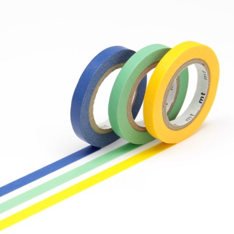 Mt Slim Washi tape uni Juego de 3, w= 6 mm, l= 7 m G (MTSLIM13RZ)