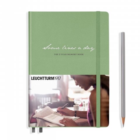 Leuchtturm Five Year Diary Some Lines A Day A5, Medium, 365 pages, sage