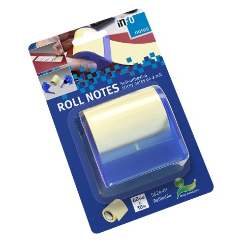 Sticky notes info Roll Notes Dispenser incl. roll 0.06 x 10 m, yellow