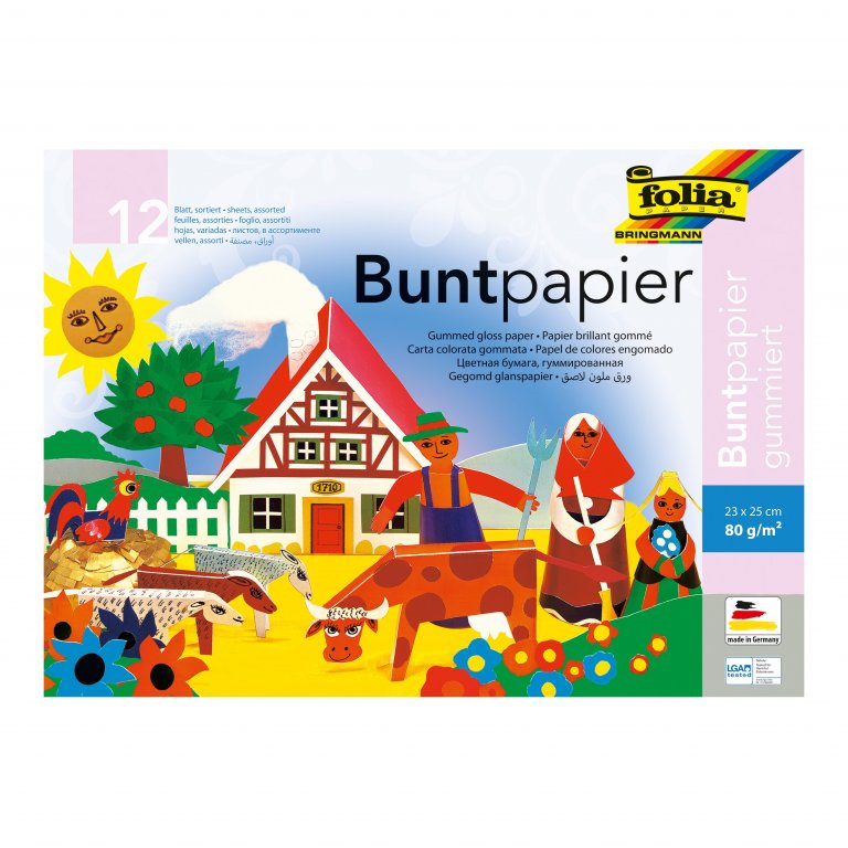 Buntpapier, einseitig gummiert