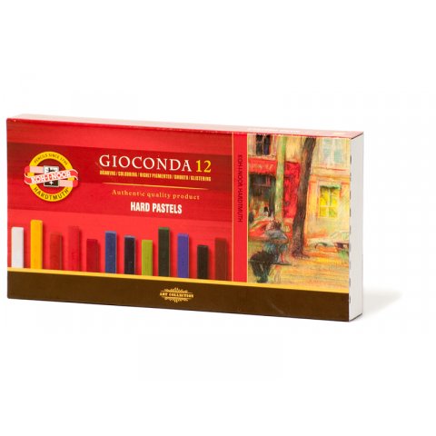 Pastellkreide Gioconda Hard Pastels, Set 12 Stück, Bunttöne (8112), ölhaltig, eckig