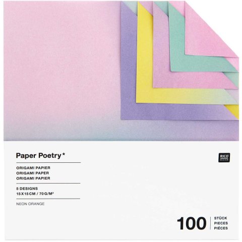 Carta origami a colori sfumati, stampata su entrambi i lati 70 g/m², 150 x 150, 100 fogli, sfocato