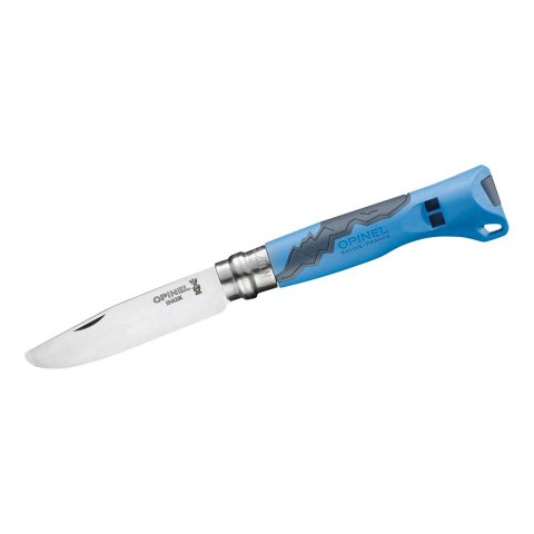 Opinel Kindermesser Edelstahl Outdoor Junior Polyamid, rostfrei, Klinge 80 mm, blau/schwarz