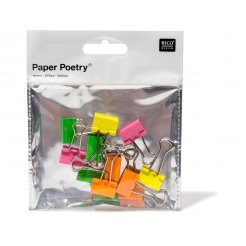 Paper Poetry Foldback-Klammern, bunt, b = 19 mm, 12 Stück, neon, sortiert (45.13)