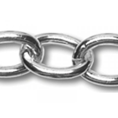 Cadena de eslabones no soldados de aluminio 1,8 x 7,9 x 8,0 mm, anodizado al níquel