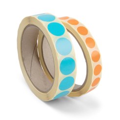 Coloured adhesive dots, paper, jumbo roll