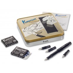 Kaweco calligraphy set, 4 nib thicknesses + 12 black ink cartridges