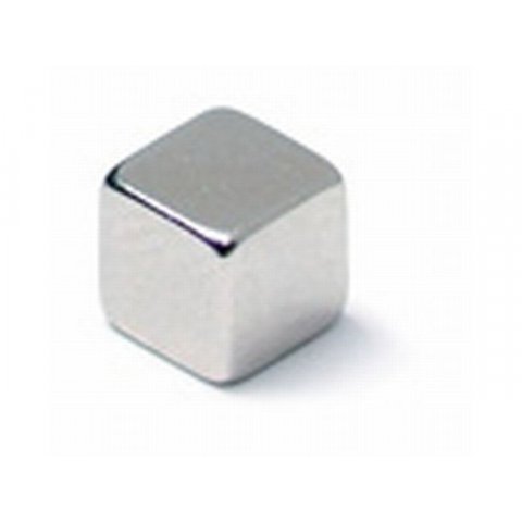 Rectangular magnets, neodymium, silver 10 x 10 mm, h=10 mm, nickeled, N 40, 2 pieces