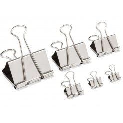 Foldback clips, nickel-plated, silver