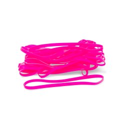 TPE Gummibänder, ca. 130 - 140 x 6 mm, neonpink, 20 Stück