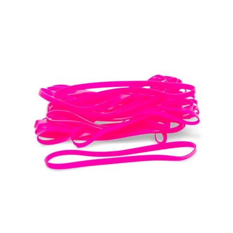 TPE Gummibänder ca. 130 - 140 x 6 mm, neonpink, 20 Stück