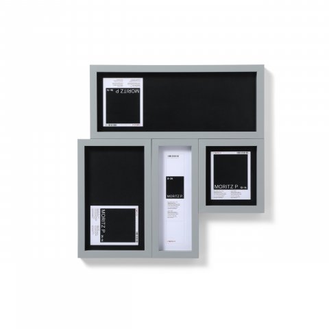Moritz P wood frame for objects 24 x 14 cm, light grey (RAL 7045)