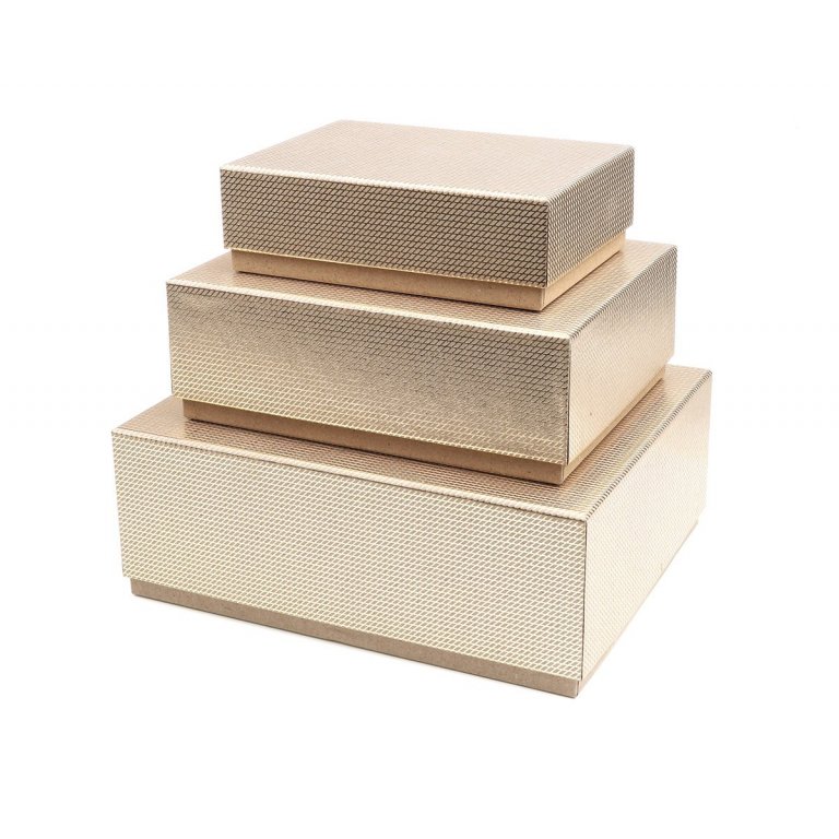 Geschenkschachtel-Set Kraftpapier Grid Box