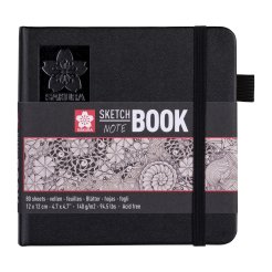 Sakura Sketchbook Black white, 140 g/m², 120 x 120 mm, 80 sheets/160 pages, thread stitching